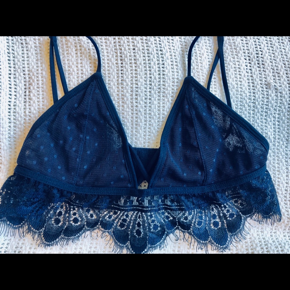 Blue lace bralette